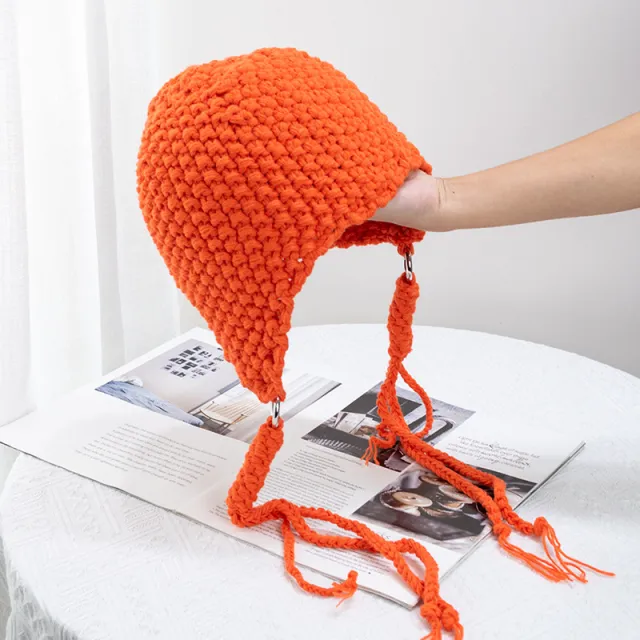 Ear Protecting Wool Hat, Sweet And Lovely Orange - Shop at LoveMi