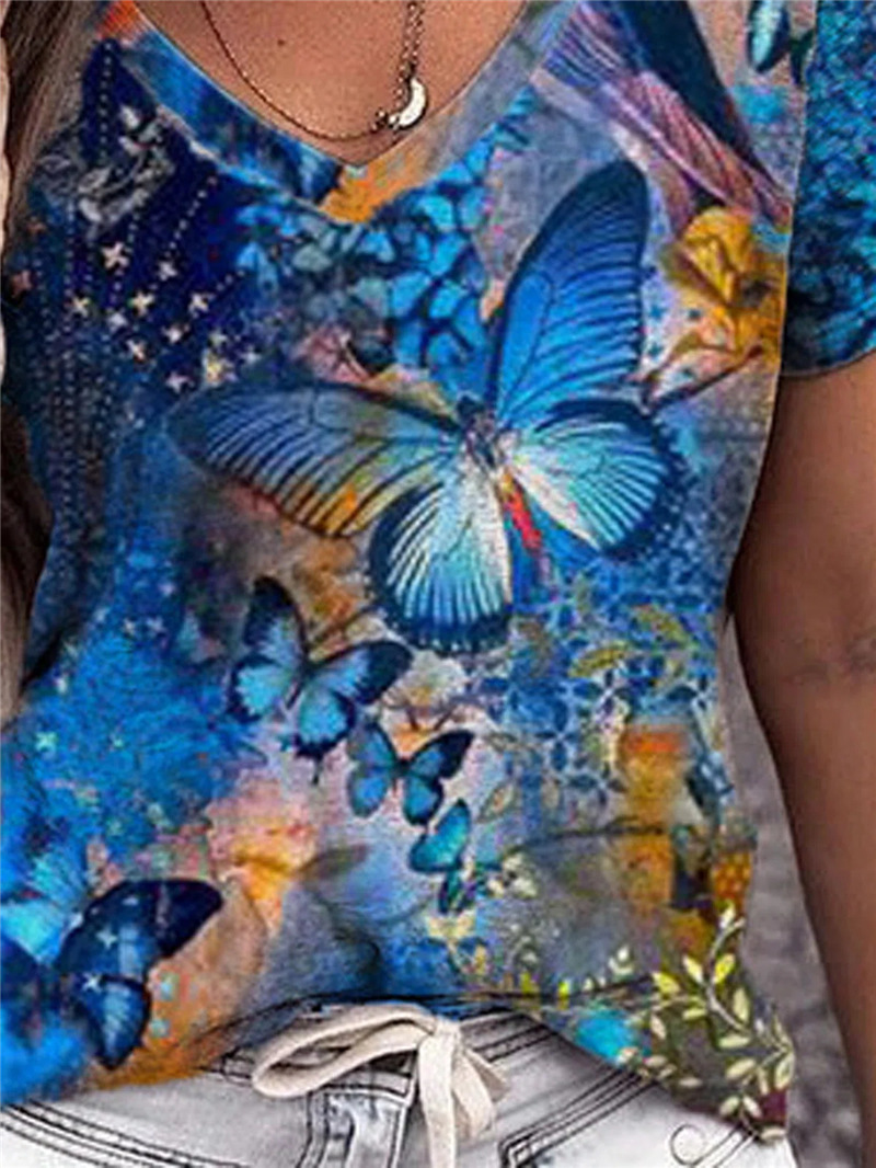 Summer Women's Colorful Short-sleeved T-shirt