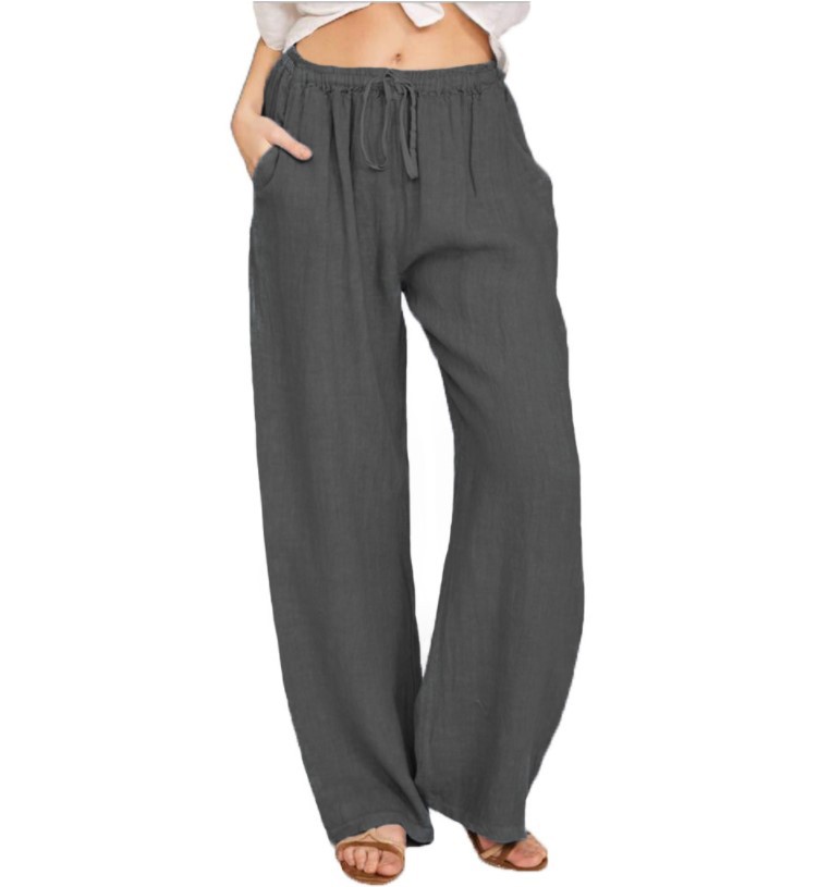 Title 4, Pantalon de yoga ample en coton et lin pour fem...