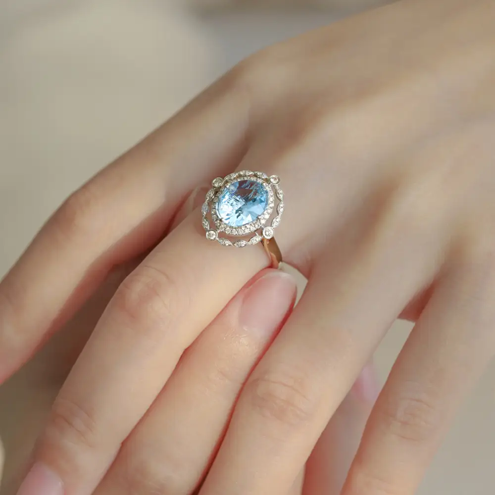 Super Light Blue Topaz Ring