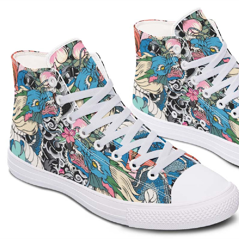 Printed Couple High Top Canvas Shoes