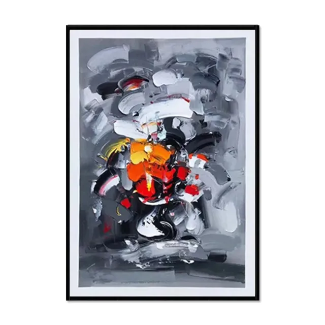 Large Graffiti Abstract Grey Handmade Oil Painting On Canvas Art Modern Acrylic Wall Decor For Home Living Room Artwork Without Inner Frame - Shop at LoveMi