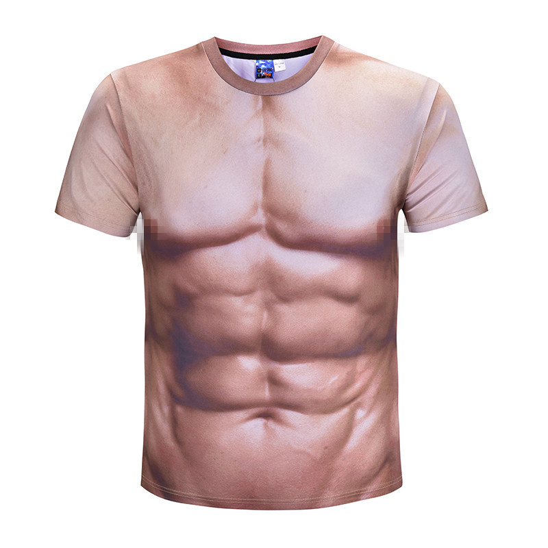 Title 11, Heren Fashion Creative Fitness T-shirt Elastisc...