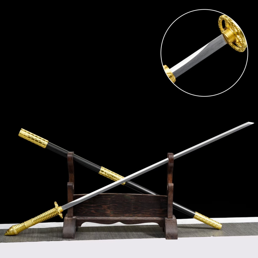 Ancient-Style Integral Tang-Style Sword, Long Sword, Manganese Steel Sword Blade, Han-Style Sword, Tang-Style Horizontal Saber, Cold Weapon Unsharpened
