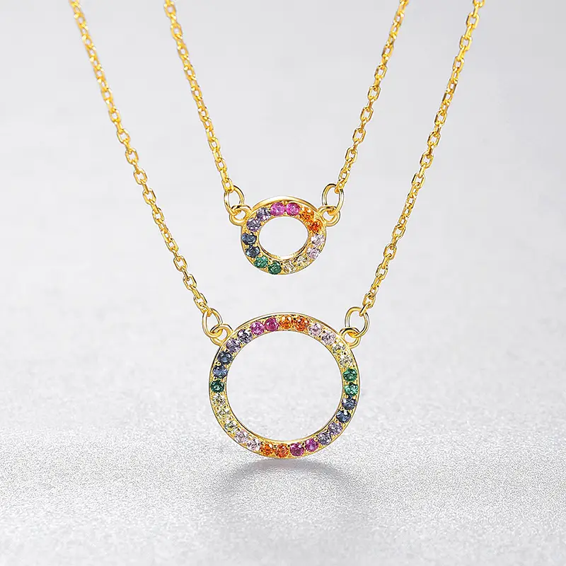 Necklace Female Personality Creative Geometric Rainbow Color