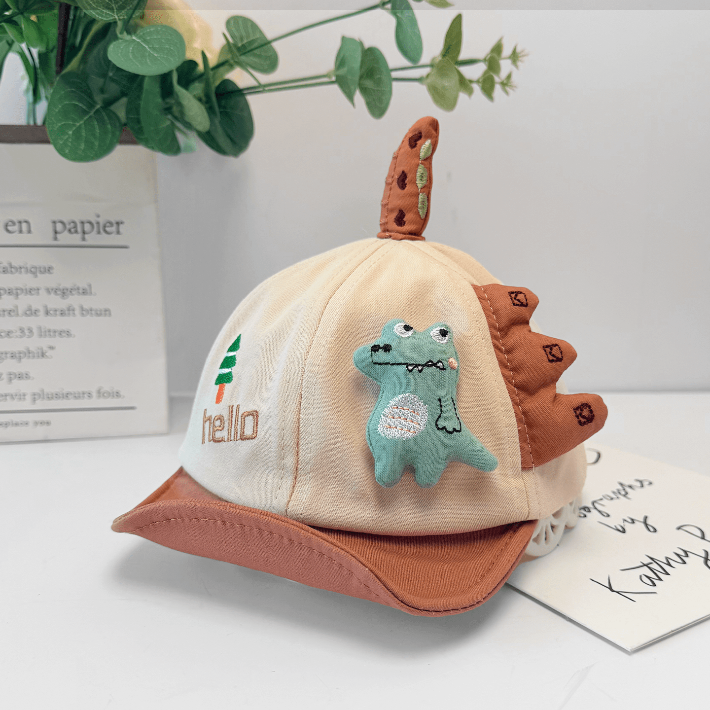 Three Dimensional Cartoon Baby Dinosaur Soft Cap With Brim And Earflaps Summer Autumn Lightweight Style Fashionable 5