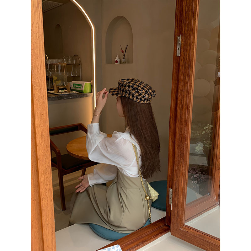 Two-piece Long-sleeved Baby Shirt Suspender Skirt