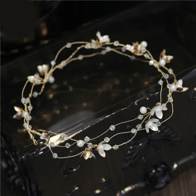 Korean Handmade Flower Beading Bridal Headdress Hair Band Elegant Crystal Version - Shop at LoveMi