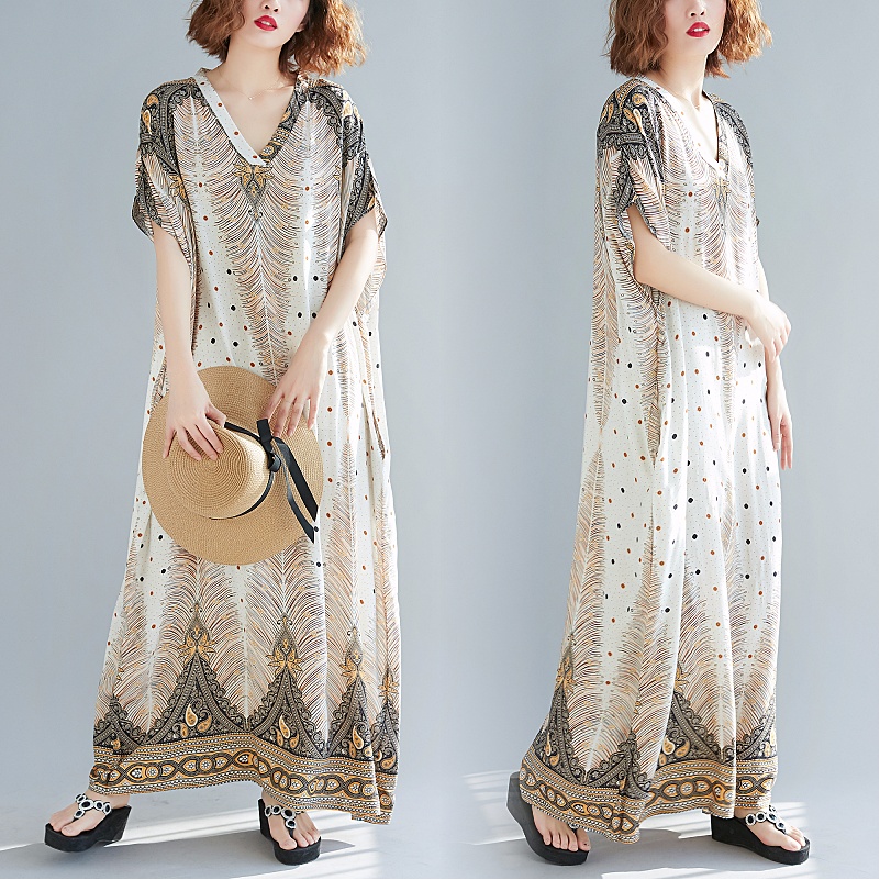 Bohemian Resort Style Chic Vintage Dress