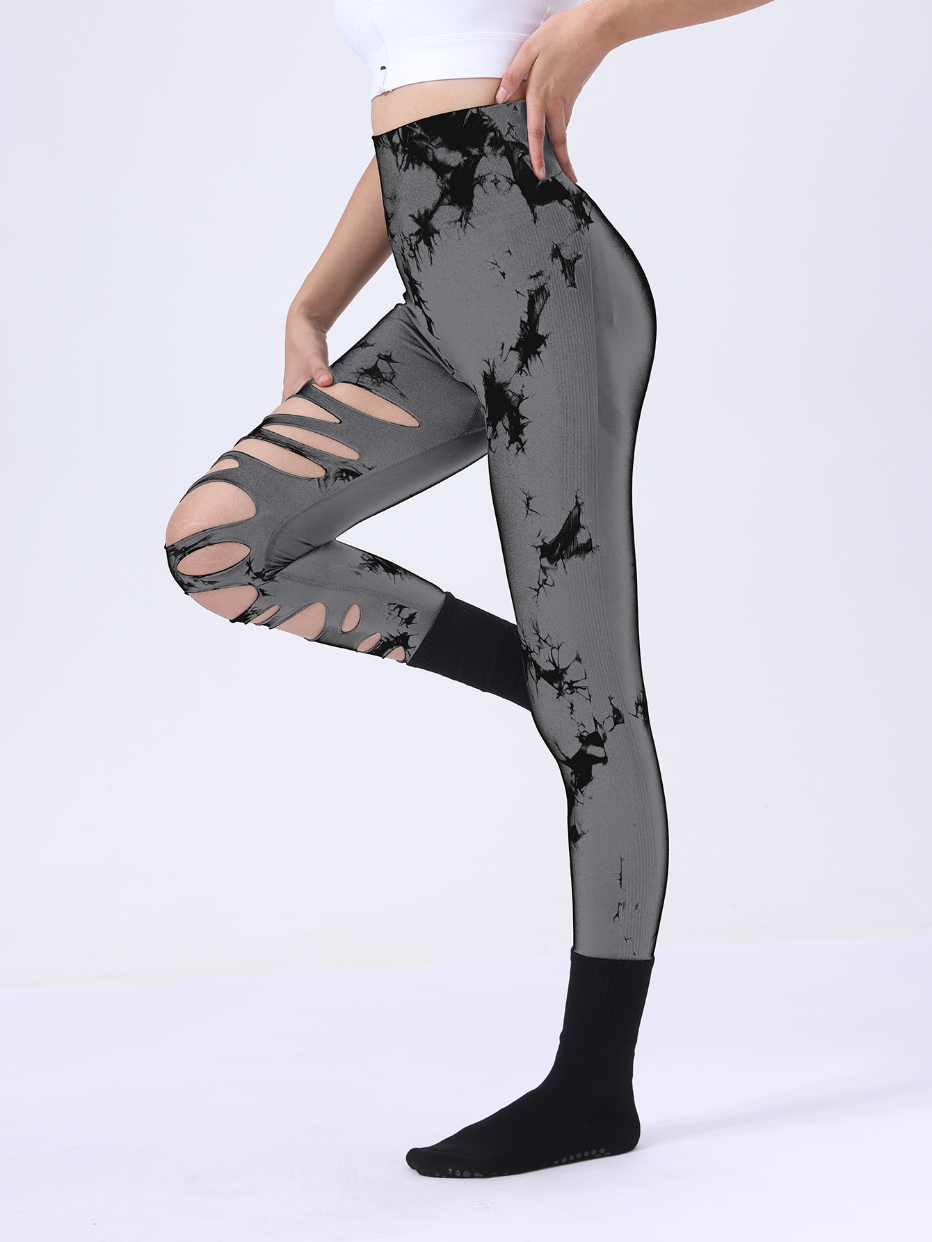 Pantalones Atléticos Levantamiento de Glúteos Yoga Gimnasio, Hueca Control Abdomen Control Deportes Leggings T - Imagen 14 de 19