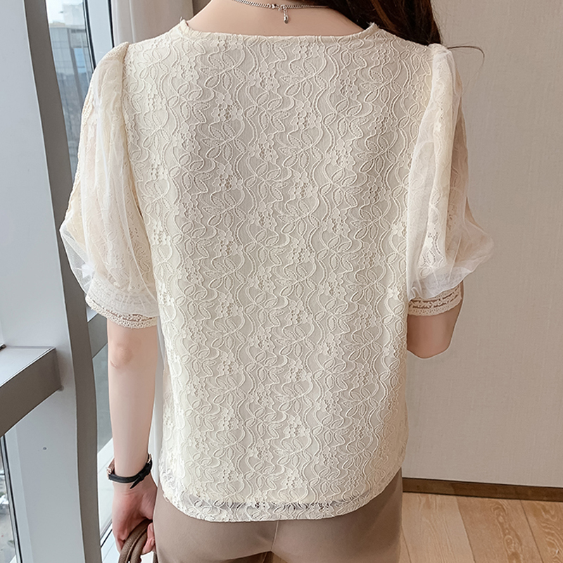 Title 6, Ladies Style V-Neck Pullover Puff Sleeve T-Shirt