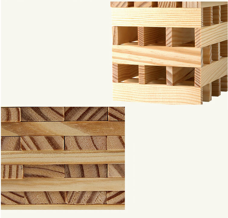 Rectangular Wood-colored Building Blocks Stacked In Layers 6
