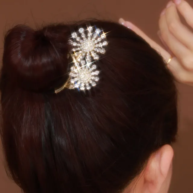 Exquisite Flower Zirconium Curling Hair Alloy Crystal Ornament Sunflower Hair Clip - Shop at LoveMi