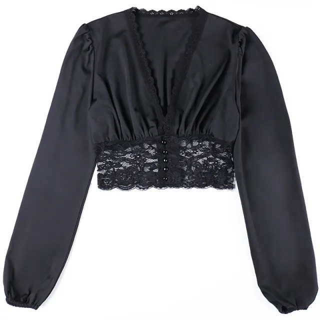 Women's Fashion Solid Color Chiffon Shirt Women Black - Shop at LoveMi