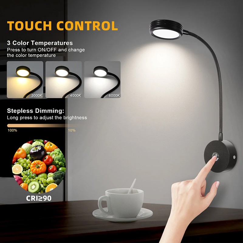 12V LED Touch Dimmable USB Spot Reading Light Motorhome Campervan Caravan Boat — image 8