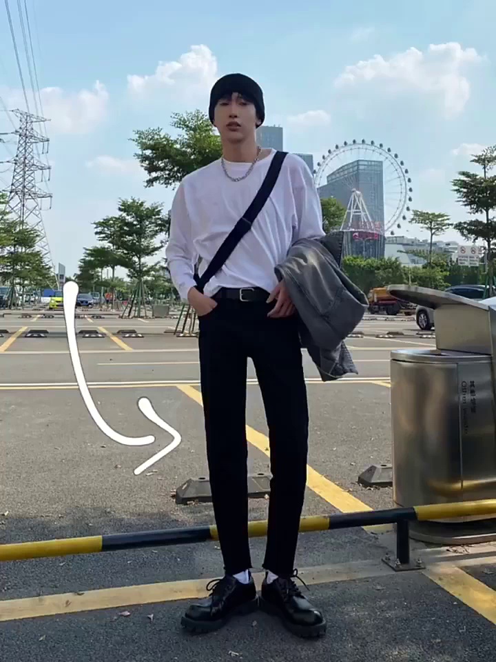 Pure Black Nine-sided Nine Denim Pants Man