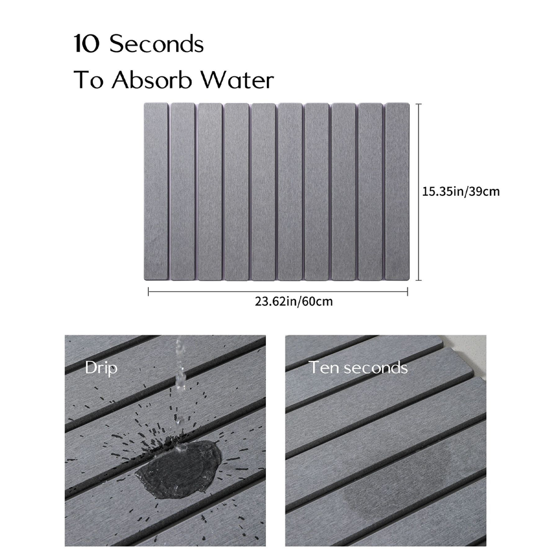 Foldable Diatomite Drying Mat Absorbent Draining Quick Dry Nonslip Pad — image 9