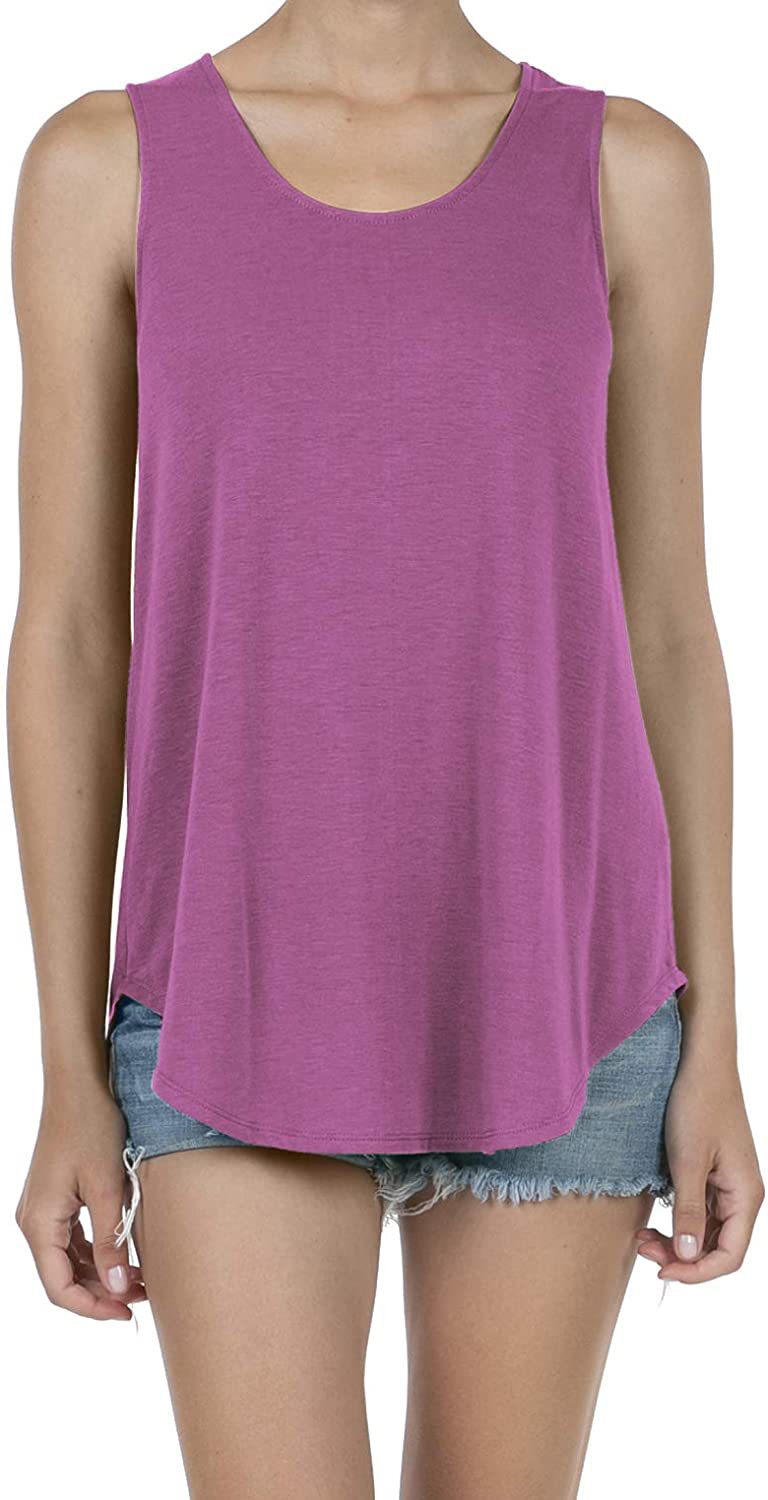 Round Neck Dovetail Sleeveless Solid Color Vest