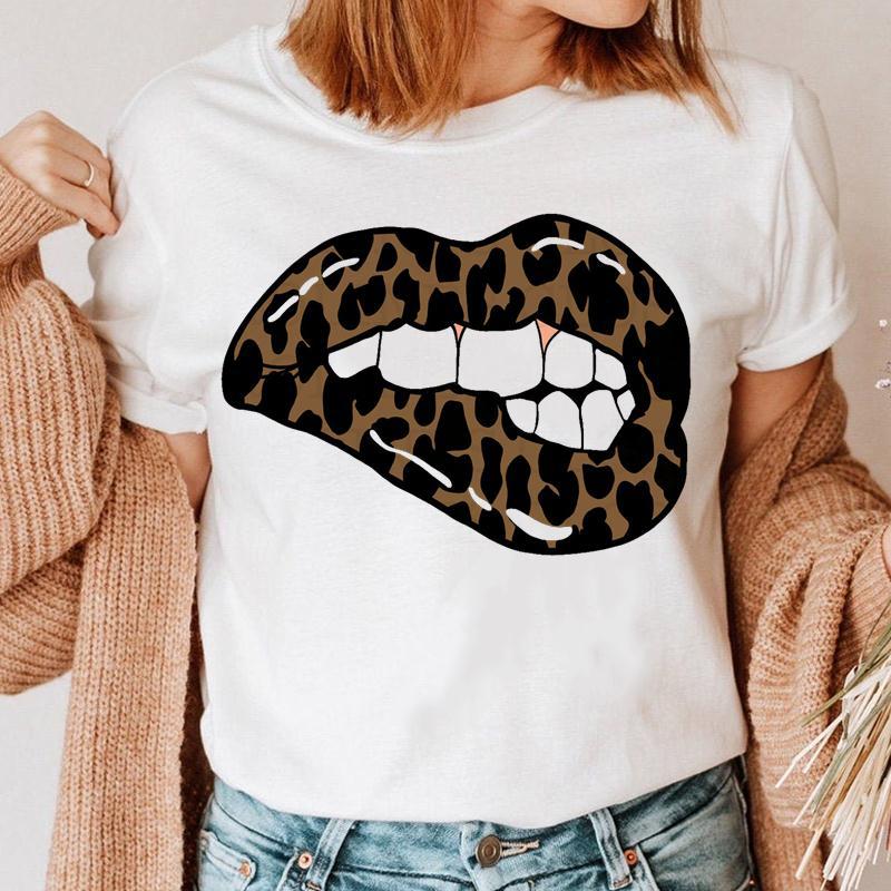 Title 17, Fashion Printing Creative Color Lip Print Short...