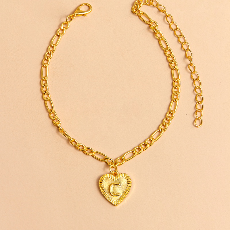… Color Heart Pendant Foot Bracelets Women