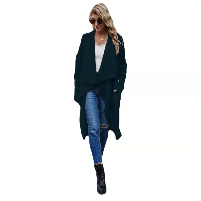 Fashion Ladies Simple Wool Coat Black - Shop at LoveMi
