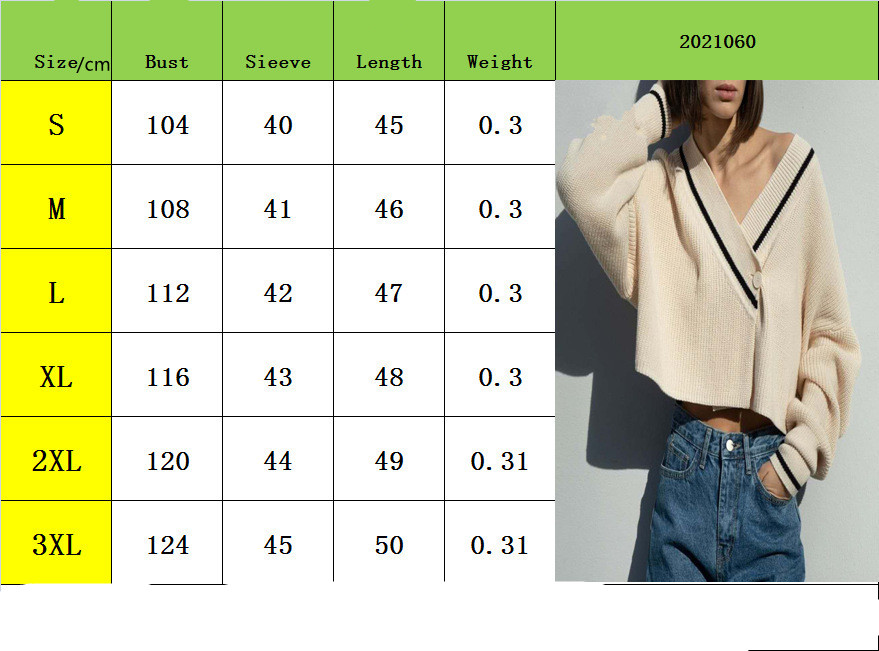 Title 1, Womens Loose V Neck Sweater, Popular Thin Autu...