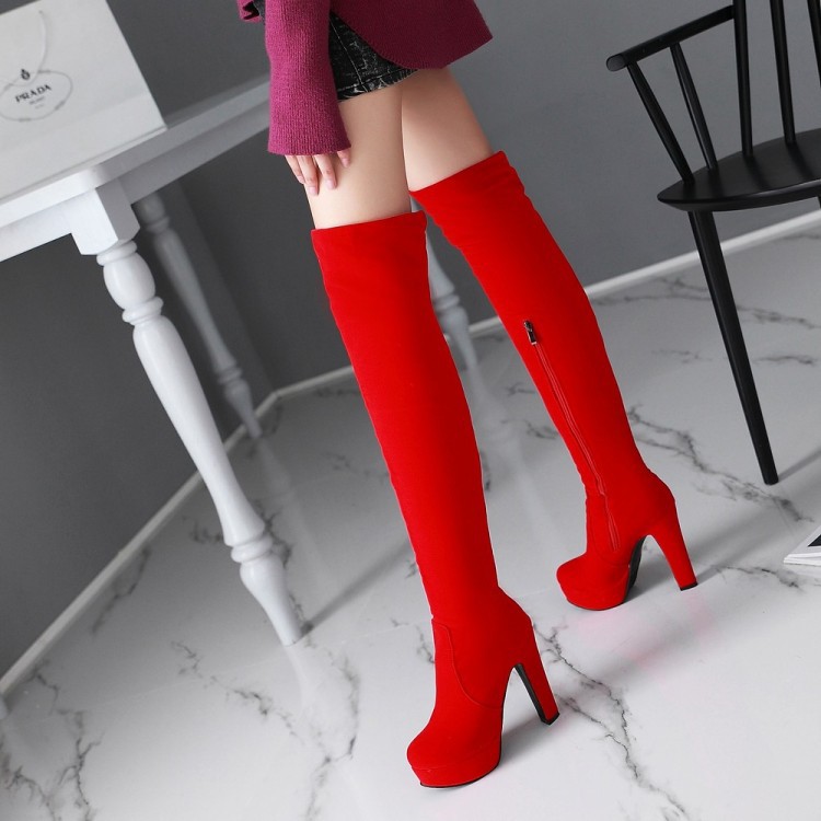 Title 4, Thick-heeled High-heeled Frosted Waterproof Pla...