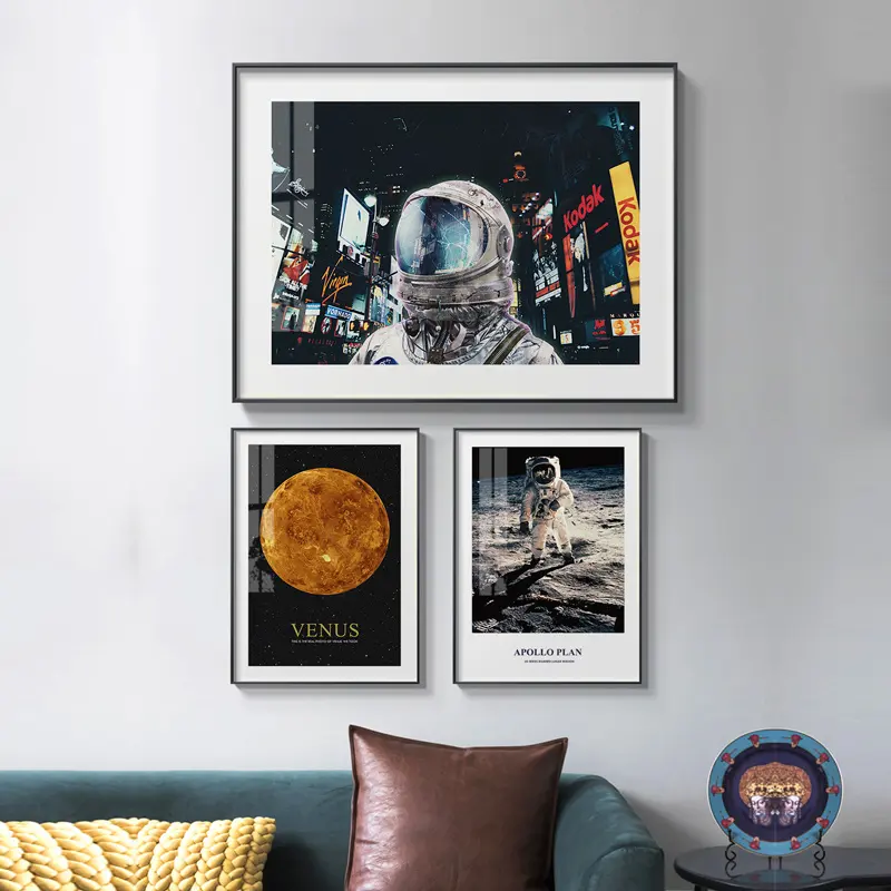 Astronaut Moon Mars Print Fashion Poster Canvas