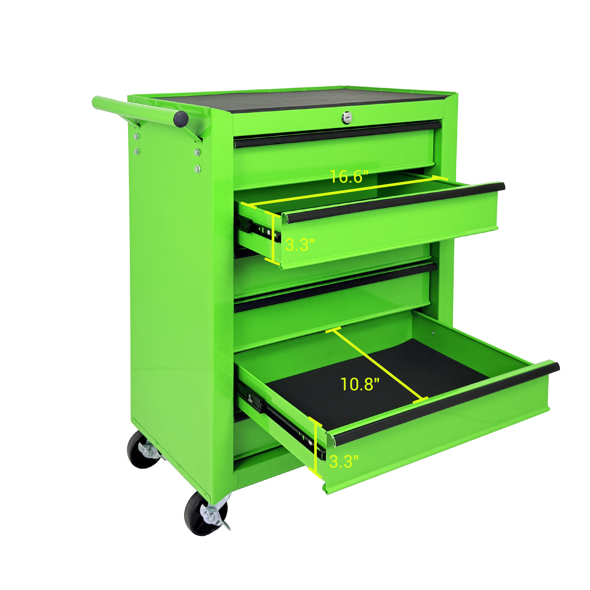 Rolling Metal Tool Chest With 6 Drawers, 20inch 6-Drawer Tool Chest Cabinet With Ball Bearing Drawer Slides, Steel Tool Storage Box Organizer -GREEN thumbnail 10