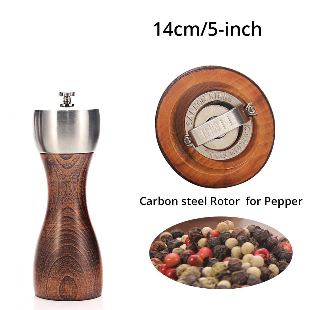 Title 7, Premium Beech Wood Pepper and Salt Grinder. Hig...