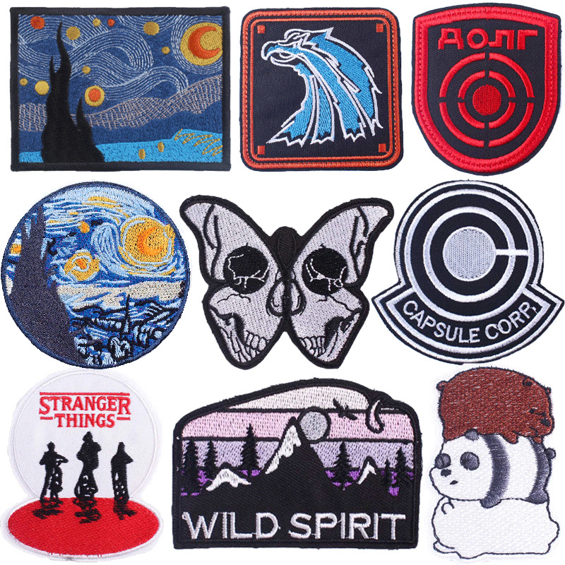 Embroidered Cloth Patch With Starry Sky Cartoon Pattern — image 1