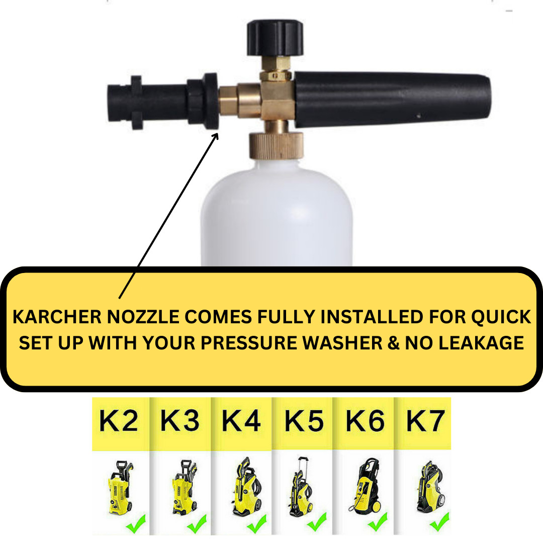 Karcher Snow Foam Lance Gun K2-K7 Cannon Car Pressure Washer Washing Bottle 1L — image 3