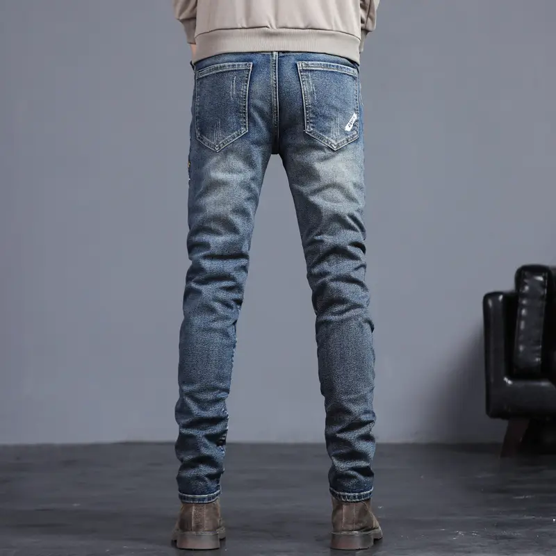 Youth Retro Embroidered Denim Pants