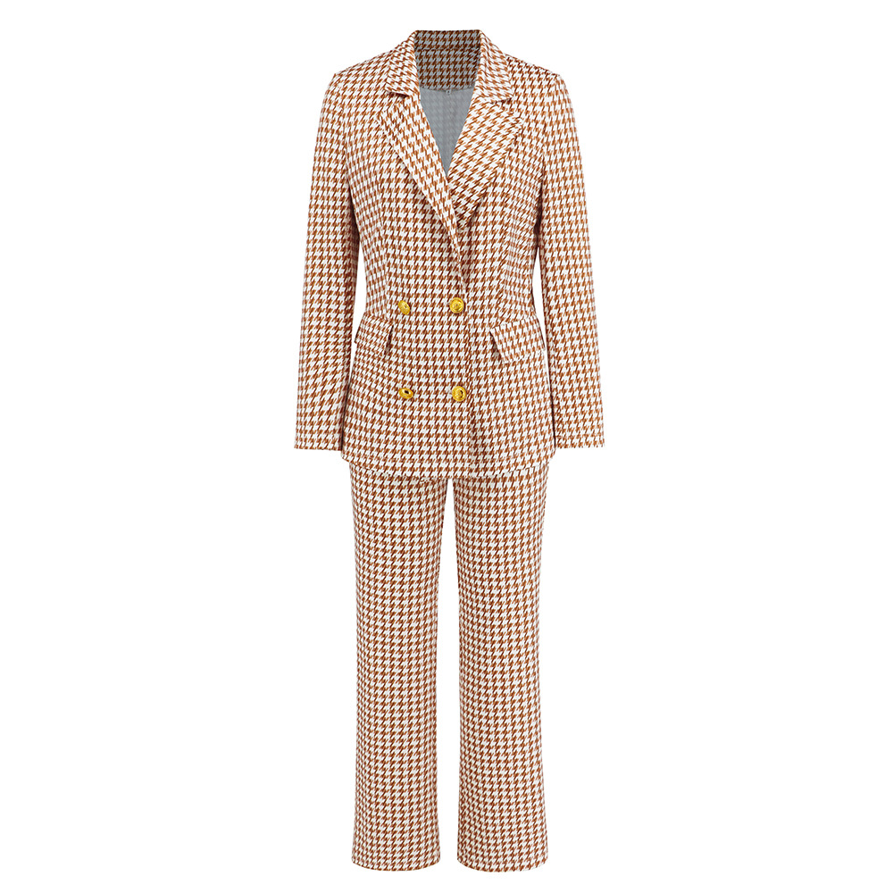 Title 6, Damen Houndstooth Blazer Anzug, doppelreihig, s...