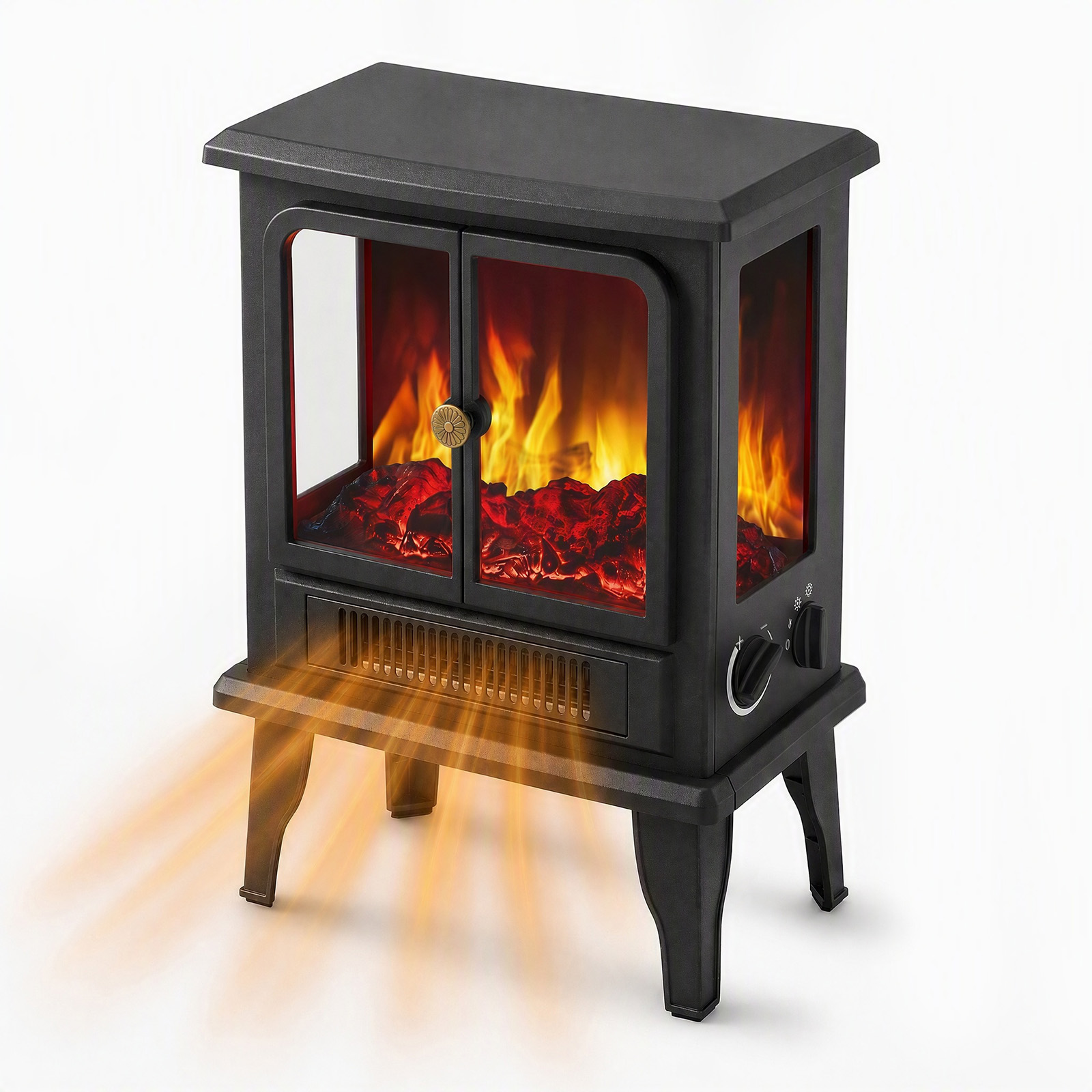 Electric Fireplace Heater, 26 Freestanding Electric Fireplace Stove With 3D Flame Effect image 7