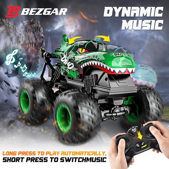 Monster Truck Remote Control Car Toy With Lights And Music For Kids