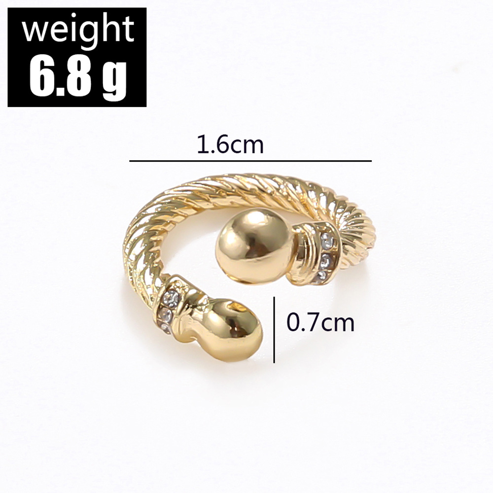 Simple Twist Twill Irregular Ball Ring Index Finger Ring