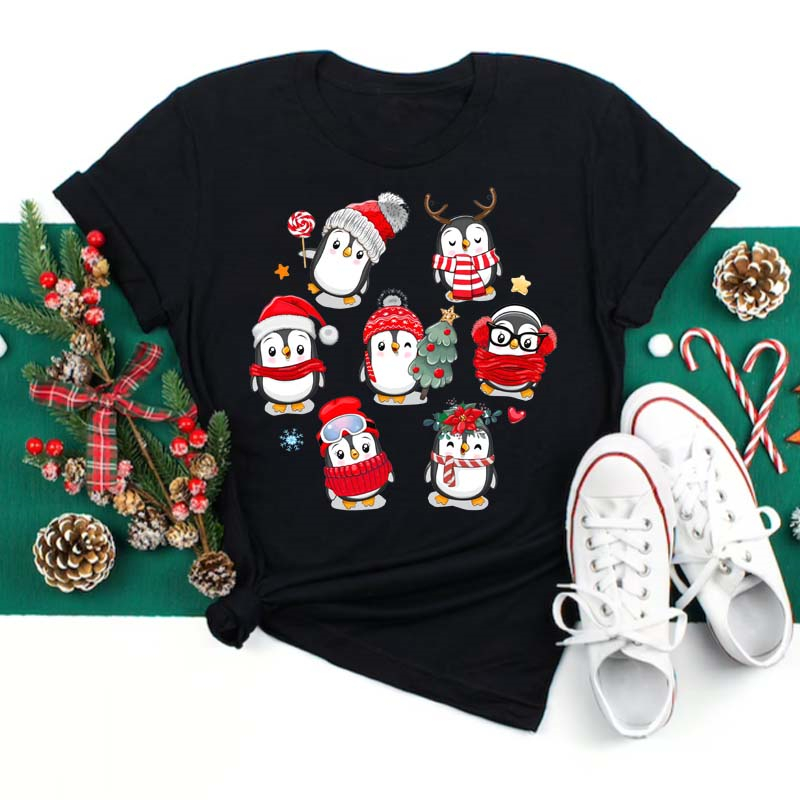 Title 9, Christmas Penguin Owl Print Women