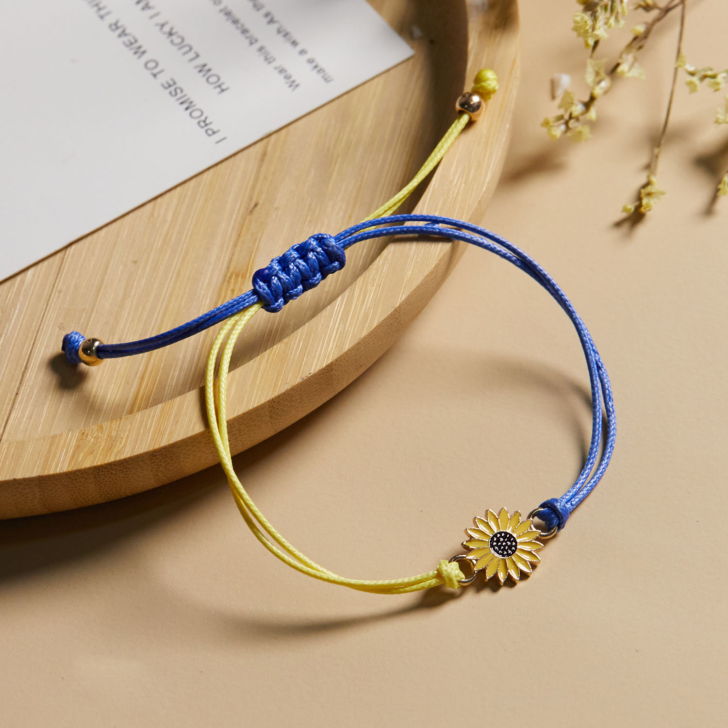 Creative Yellow Blue Hand Braided Bracelet
