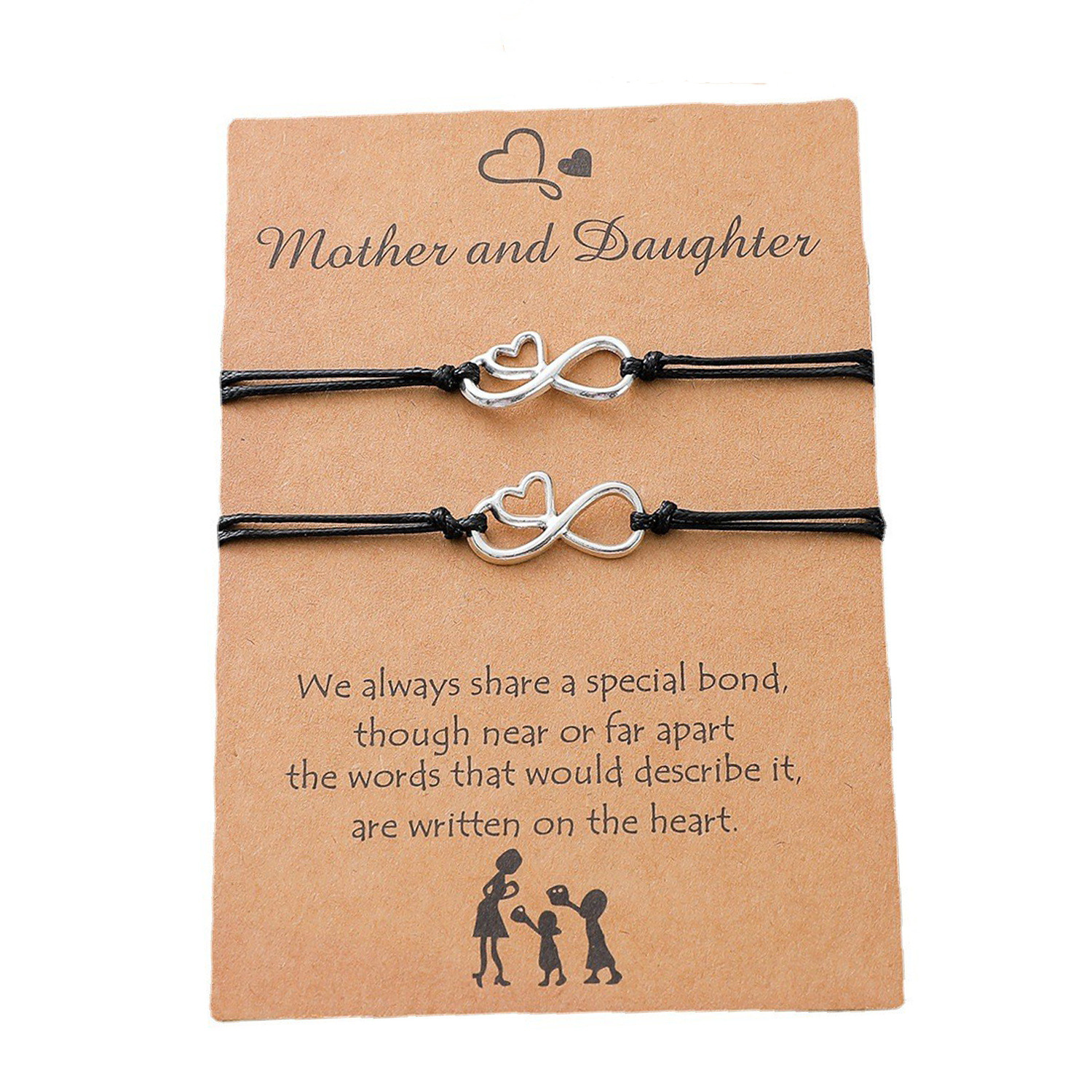 Mother-daughter Parent-child Card Bracelet Personality 8 Characters