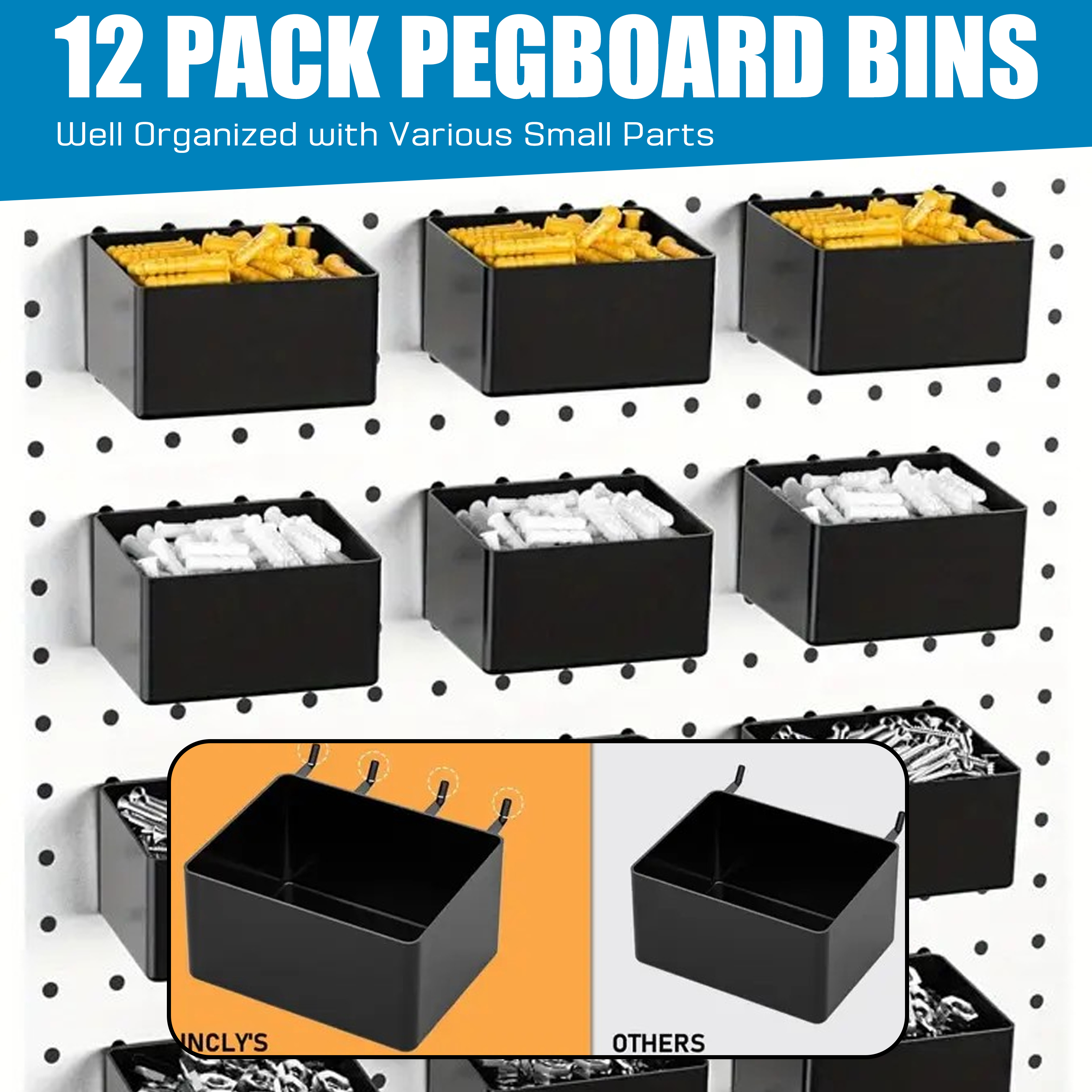 278-Piece Pegboard Organizer Kit, Wall-Mounted Tool Storage Kit, Ideal For Workshops, Garages, Warehouses, And More