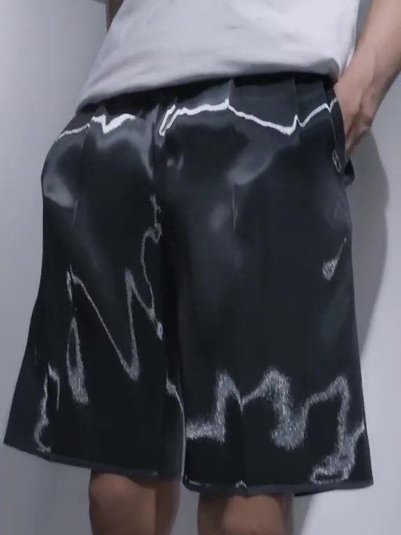 Casual Glitter Fabric Cropped Pants