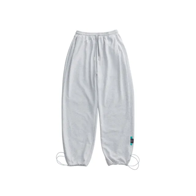 Solid Color Casual Loose Drawstring Sweatpants Flower Grey - Shop at LoveMi