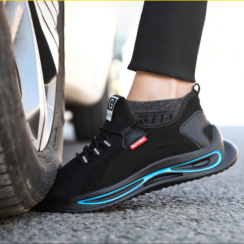 Durable construction shoes with steel toe and puncture resistance