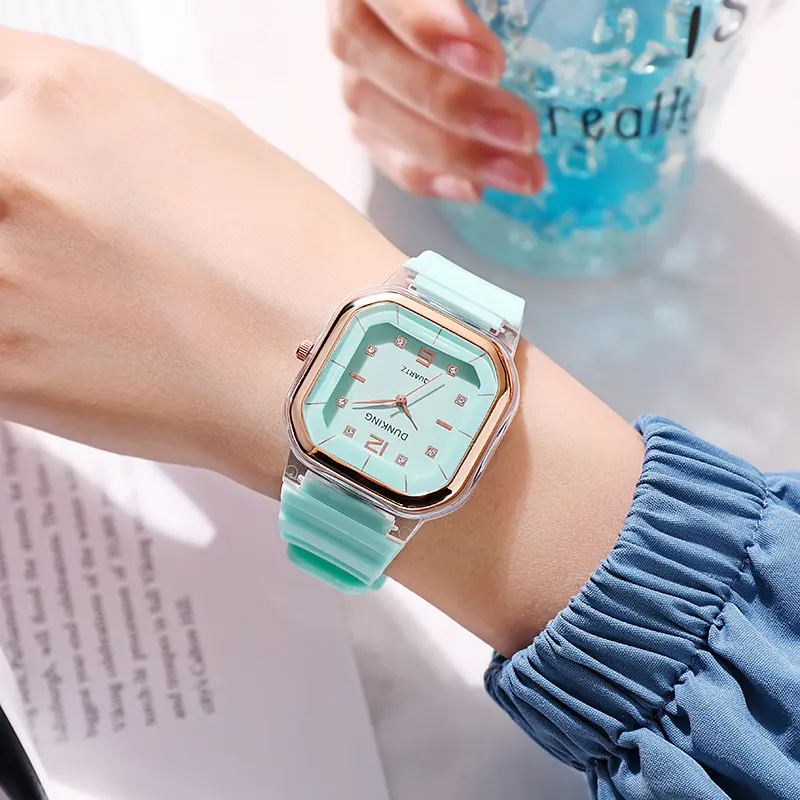 Student Style Children's Silicone Diamond Trend Fashion Square Women's