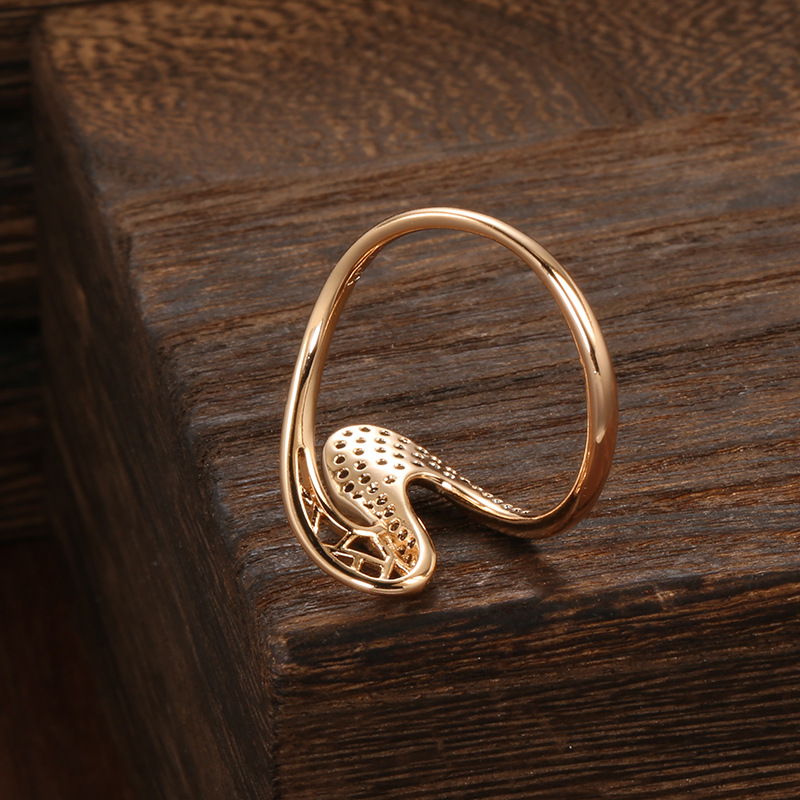 Fashion Personality Geometric Shape Copper Plated Real Gold Ring