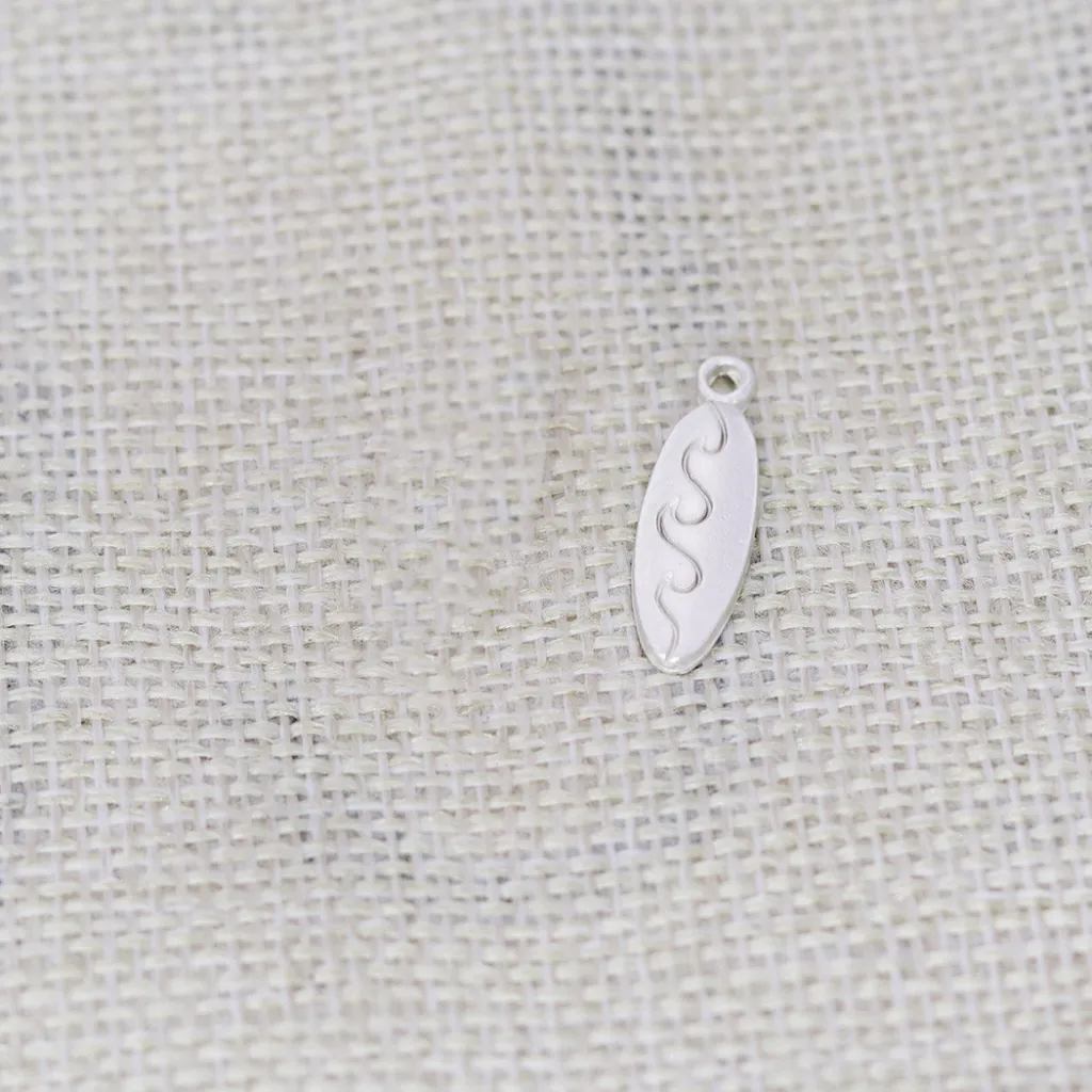 Alloy Surfboard Charm Necklace Earrings DIY - Silver