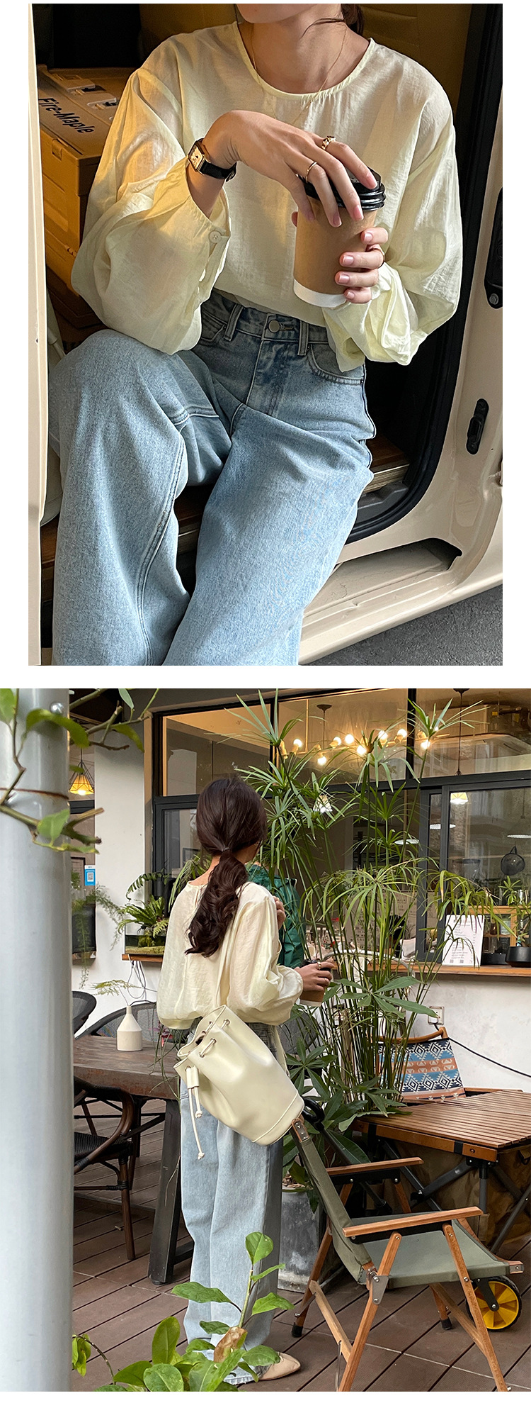 Women's Korean Style All-match Solid Color Tencel Round Neck Casual Top