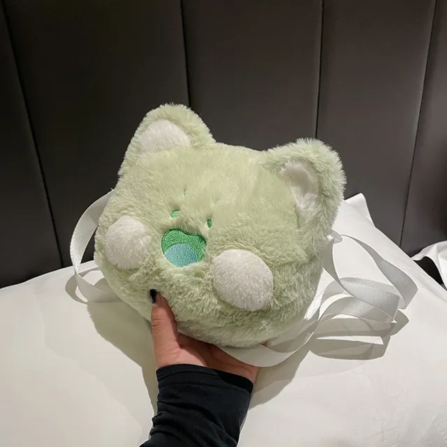 Girl's Cartoon Plush Diagonal Bag Green - Shop at LoveMi