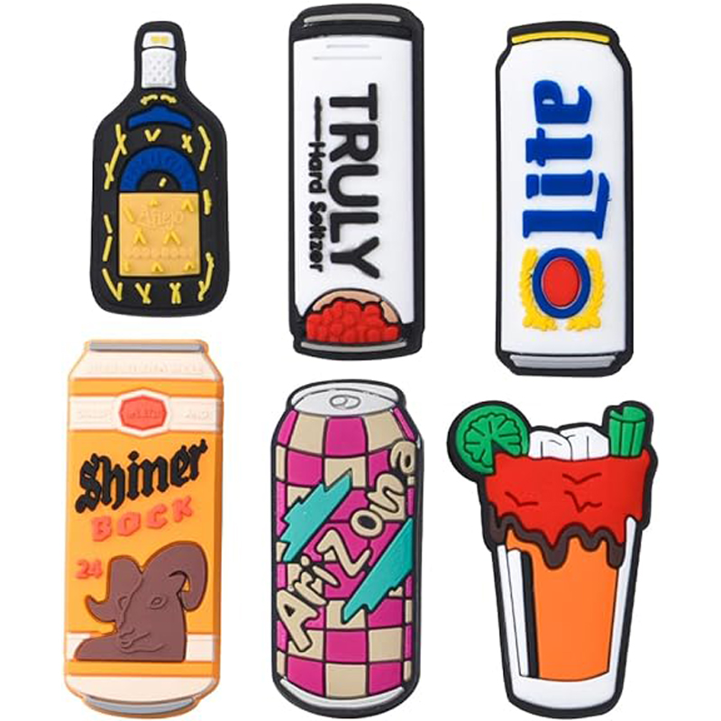 Random Lot Of 25 Pcs PVC Shoe Charms Different Food Candy And Drink Bottle Shoe Decoration